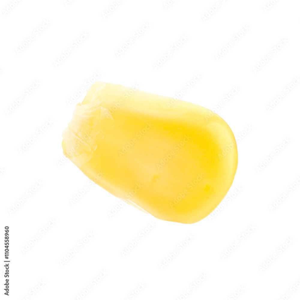 One fresh corn kernel isolated on white One fresh corn kernel isolated on white