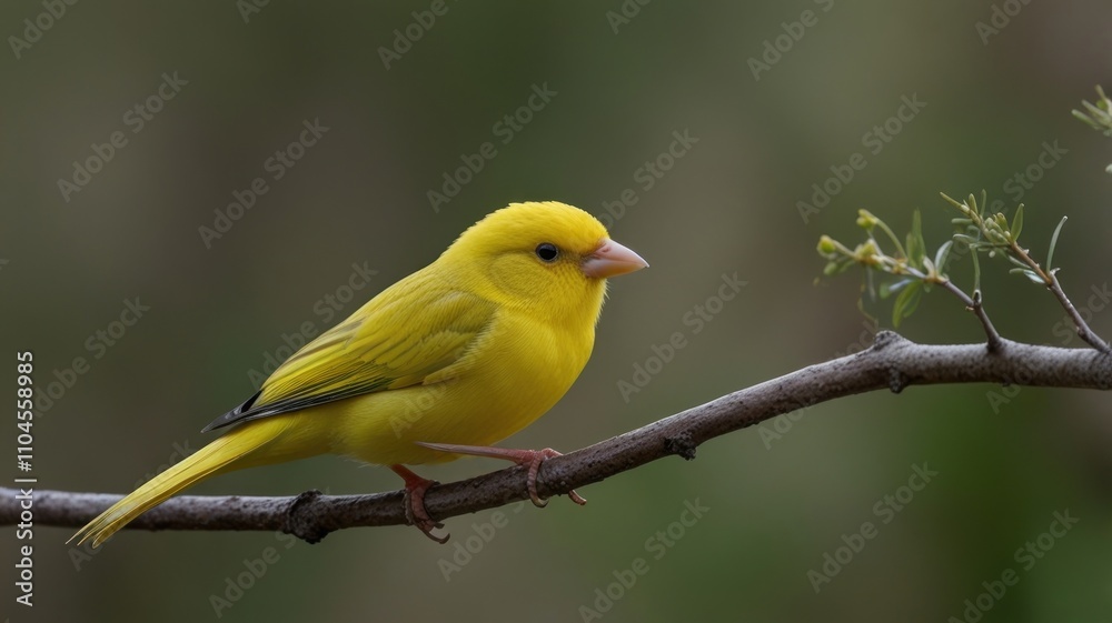 Vibrant yellow bird perched on a branch. (1) Vibrant yellow bird perched on a branch. (1)