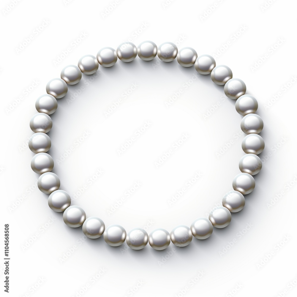 Elegant Round Pearl Necklace Displaying a Classic and Timeless Design, Perfect for Fashion, Jewelry, and Accessory Photography, Isolated on a Soft Background