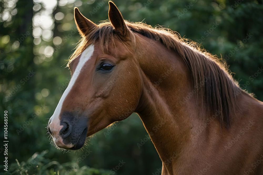 Fototapeta premium A majestuous and happy horse