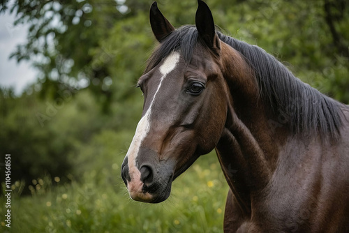 A majestuous and happy horse