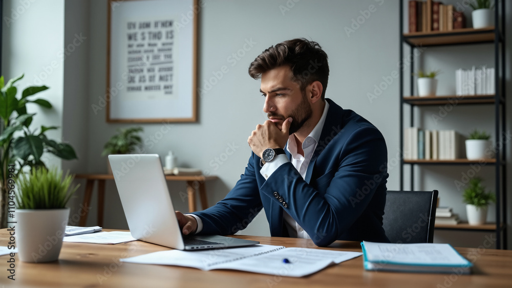 Focused businessman analyzing spreadsheet: Perfect for corporate websites, productivity apps, and business strategy blogs Focused businessman analyzing spreadsheet: Perfect for corporate websites, productivity apps, and business strategy blogs