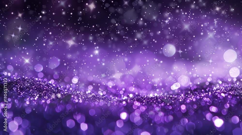 Abstract festive background with purple sparkling lights, bokeh effect, and falling stars. Perfect for winter-themed cards or invitations. Abstract festive background with purple sparkling lights, bokeh effect, and falling stars. Perfect for winter-themed cards or invitations.