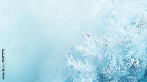 Glass texture with intricate patterns against a soft pale blue backdrop creates a calming and ethereal atmosphere