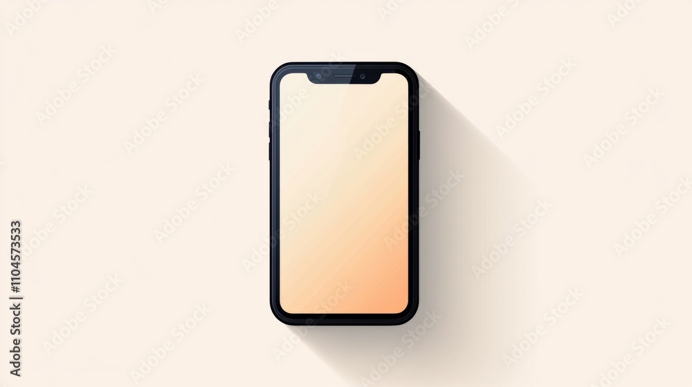 Modern Smartphone with Blank Screen on Minimal Background, Conceptual Design for Digital Communication, Technology, and Mobile User Experience in Innovative Lifestyle Modern Smartphone with Blank Screen on Minimal Background, Conceptual Design for Digital Communication, Technology, and Mobile User Experience in Innovative Lifestyle