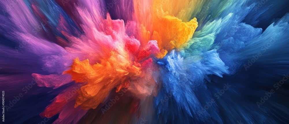 A vibrant explosion of color, resembling abstract art or digital design. A vibrant explosion of color, resembling abstract art or digital design.