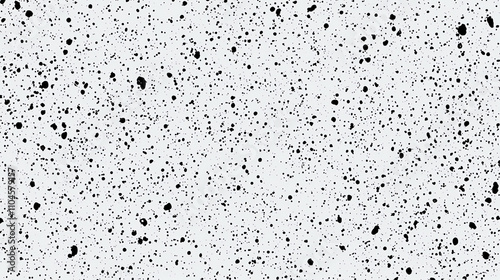 Speckled black and white texture with random patterns across a light background in an abstract design