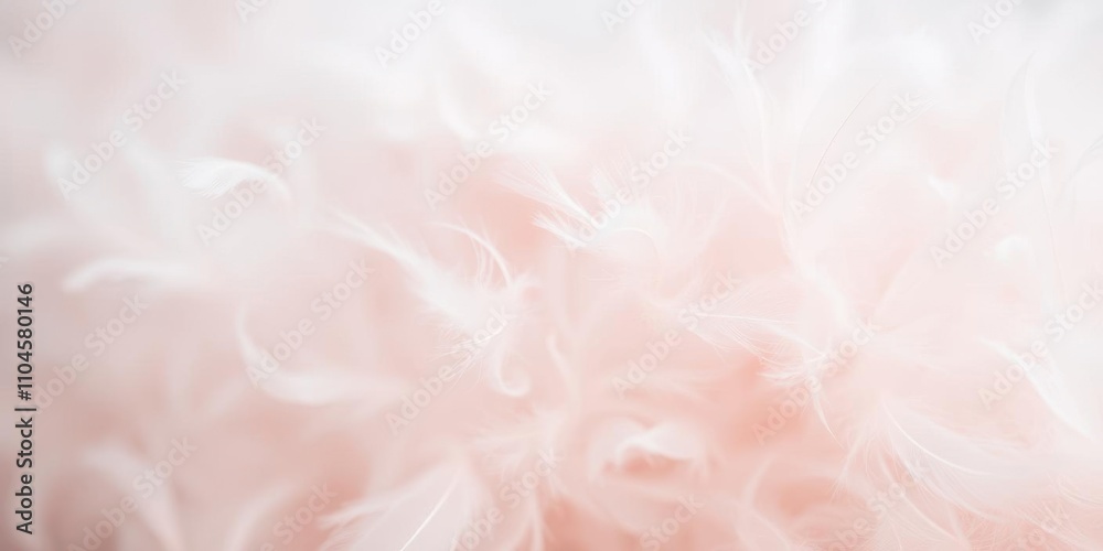 Soft and dreamy background featuring pastel-colored chicken feathers in a blur style, colors, gentle