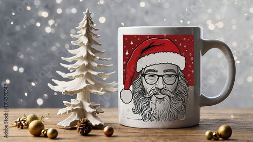 AI-generated image of Christmas spirit  a  unique Custom mug design photo