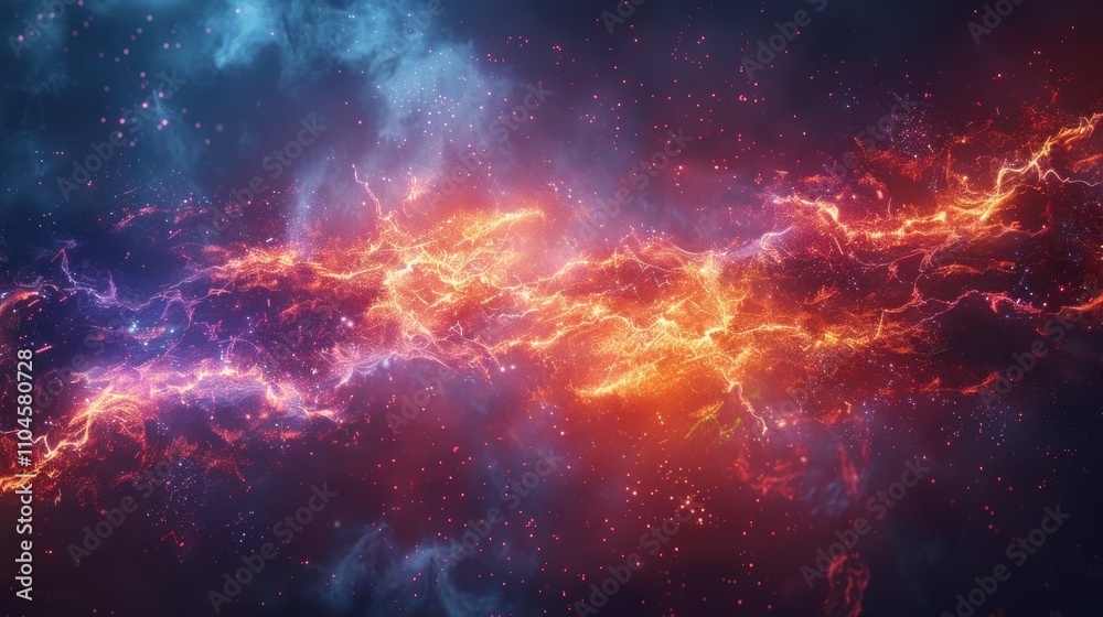 Fiery cosmic energy flow. Fiery cosmic energy flow.