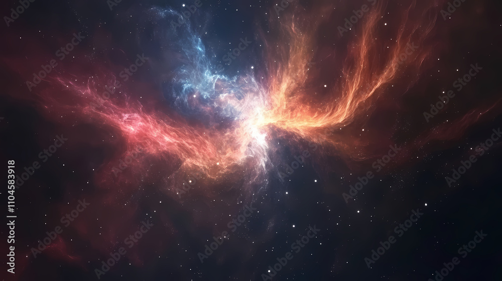 Obraz premium Colorful nebula in deep space with glowing stars. Galactic. Illustration