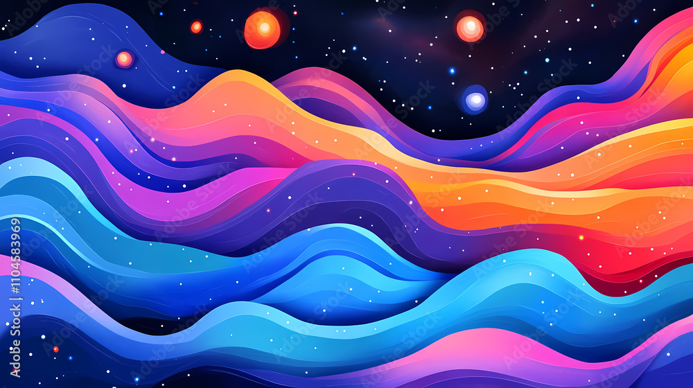 Colorful nebula waves. Galactic. Illustration Colorful nebula waves. Galactic. Illustration