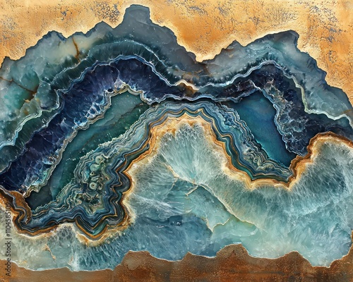 Epoxy resin geode artwork featuring intricate abstract textures