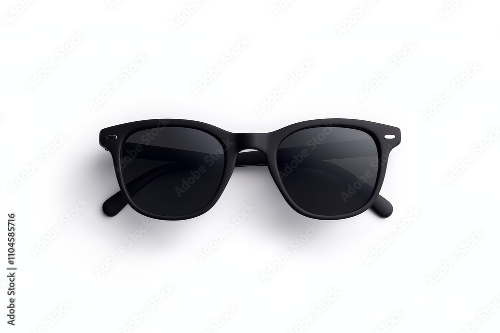 A pair of sunglasses with a black frame A pair of sunglasses with a black frame