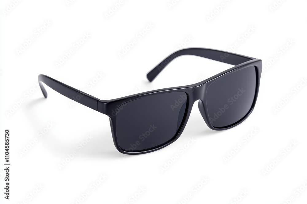 A pair of sunglasses with a black frame A pair of sunglasses with a black frame