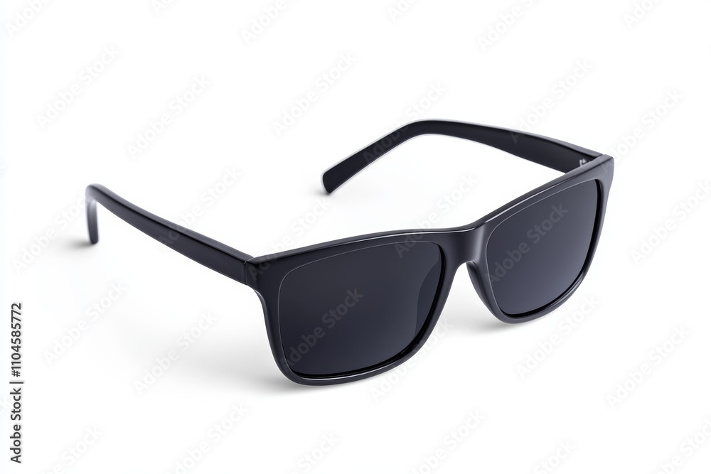 A pair of sunglasses with a black frame and a black lens A pair of sunglasses with a black frame and a black lens