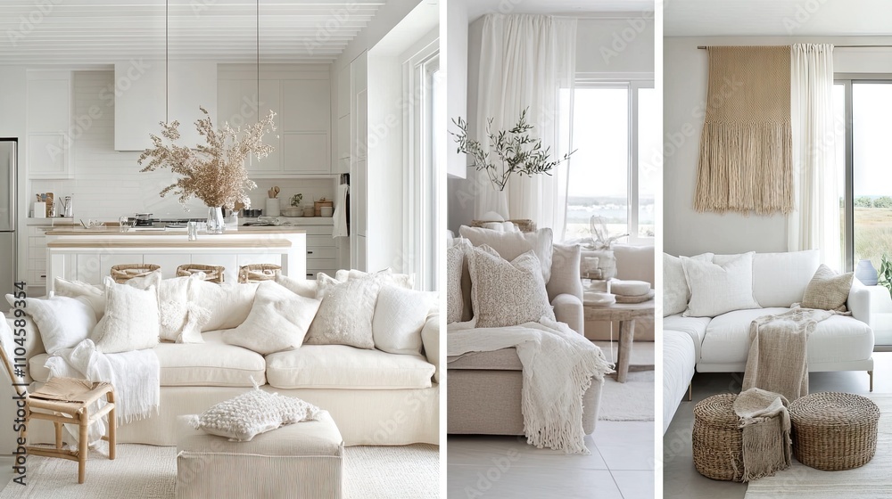 custom made wallpaper toronto digitalElegant Minimalist Living Room Design in Soft Neutral Tones