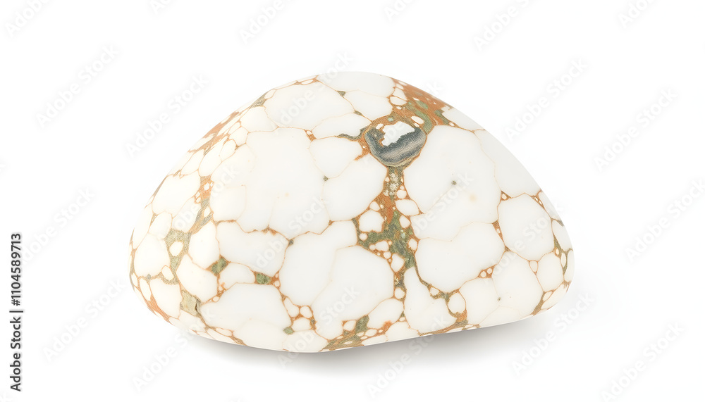 Magnesite or Howlite Mineral Gem Stone on White isolated with white highlights, png Magnesite or Howlite Mineral Gem Stone on White isolated with white highlights, png