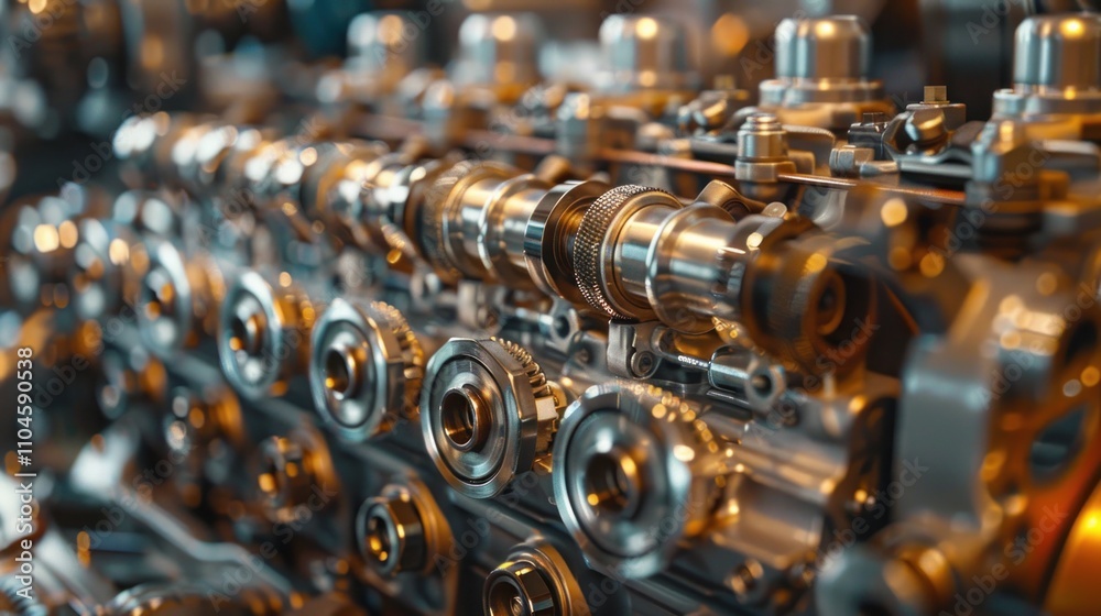 Close-up of a detailed engine. Close-up of a detailed engine.