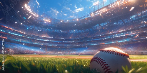 Professional Baseball Field with Grass and Dirt Detail