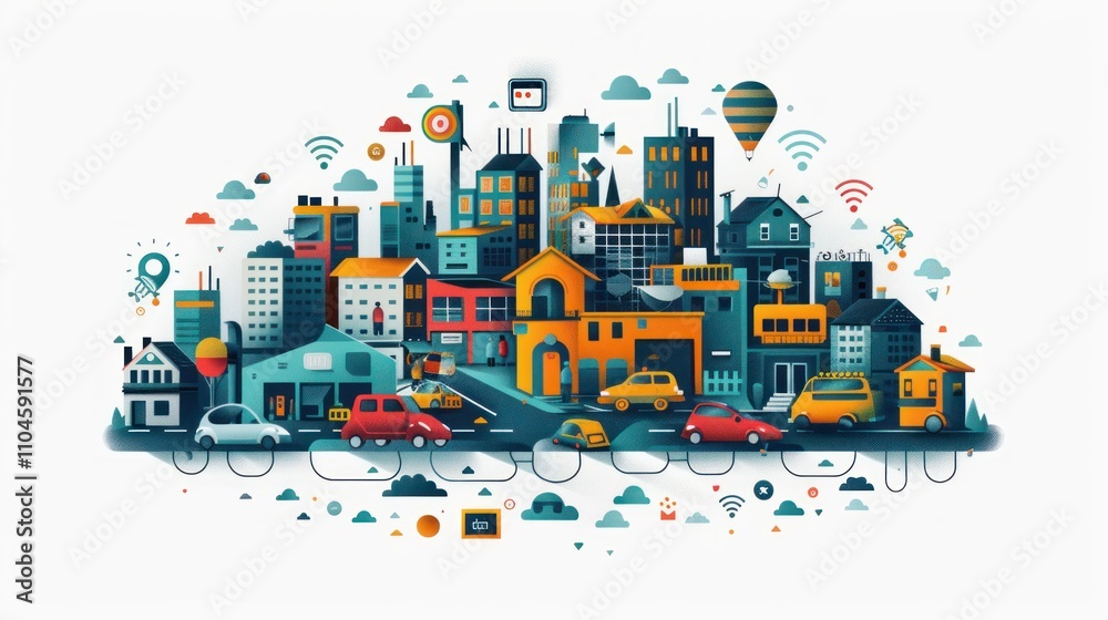Smart city, technology, urban landscape. Smart city, technology, urban landscape.
