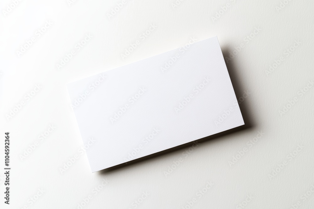 A white business card sits on a white background A white business card sits on a white background
