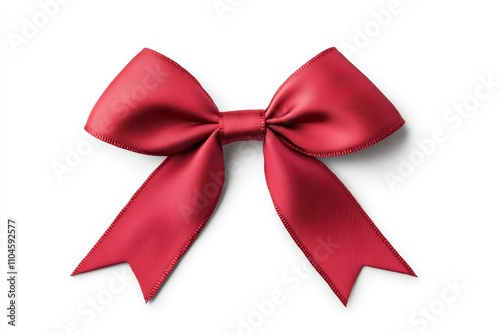 A red ribbon with a bow is shown on a white background