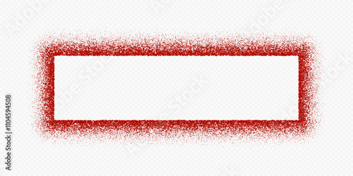 Pepper frame, red chili border, spicy paprika powder in rectangular shape. Vector illustration.