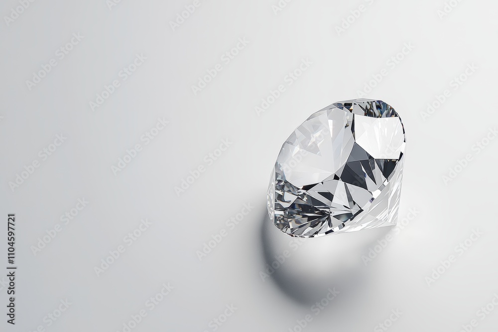 A diamond is on a white background A diamond is on a white background
