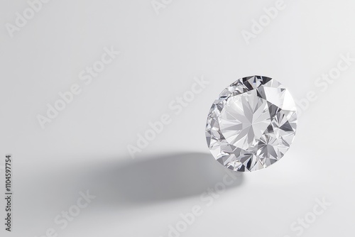 A diamond is sitting on a white background