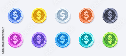 Shiny and Colorful Coins Collection