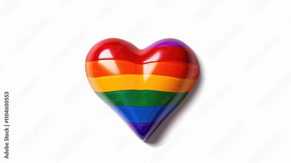 Rainbow heart made of rainbow colored plastic. The heart is made of many different colors and is shaped like a heart Rainbow heart made of rainbow colored plastic. The heart is made of many different colors and is shaped like a heart