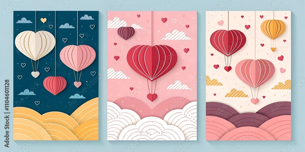 Fototapeta premium Set of Christmas and New Year Cards. Modern geometric vector illustration concepts for graphic and web design, social media banner, marketing