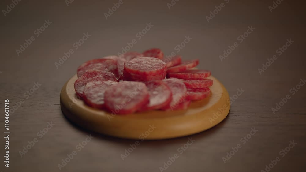 Delicious Gourmet Sliced Charcuterie presented on a beautiful Wooden Plate for sharing