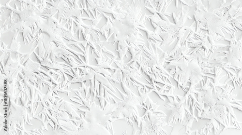 Delicate crystalline patterns create a mesmerizing texture on a white surface in a cool environment during winter