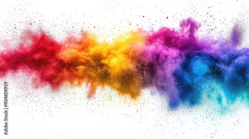 Vibrant Explosion of Colorful Powder Creating a Beautiful Abstract Background with Blue, Red, Yellow, and Purple Hues for Creative Design and Artwork