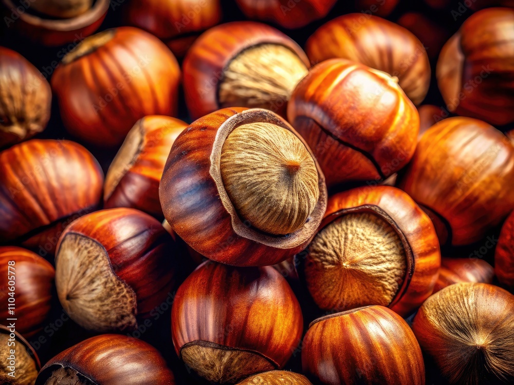 Close-Up of Hazelnuts: Macro Photography of Delicious Nuts with Texture and Detail for Food and Nature Enthusiasts Close-Up of Hazelnuts: Macro Photography of Delicious Nuts with Texture and Detail for Food and Nature Enthusiasts