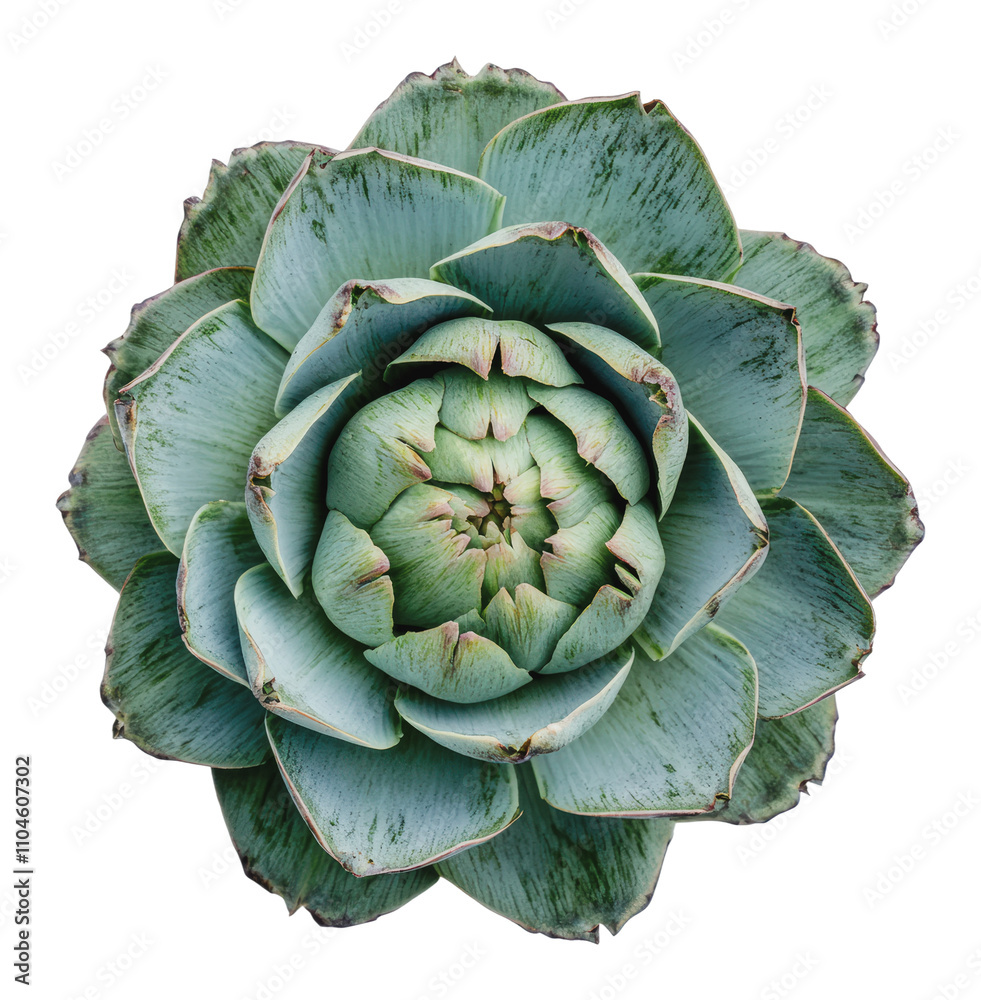 Obraz premium Succulent close-up in natural light, cut out - stock png.