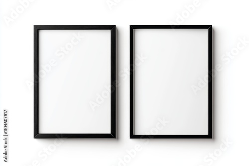 Two black framed white picture frames