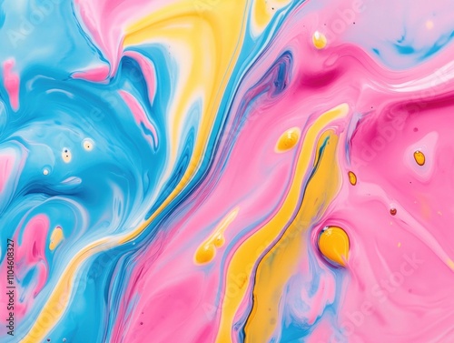 Wallpaper Mural Vivid and vibrant splash of paint in shades of pink, blue, yellow and more. Torontodigital.ca