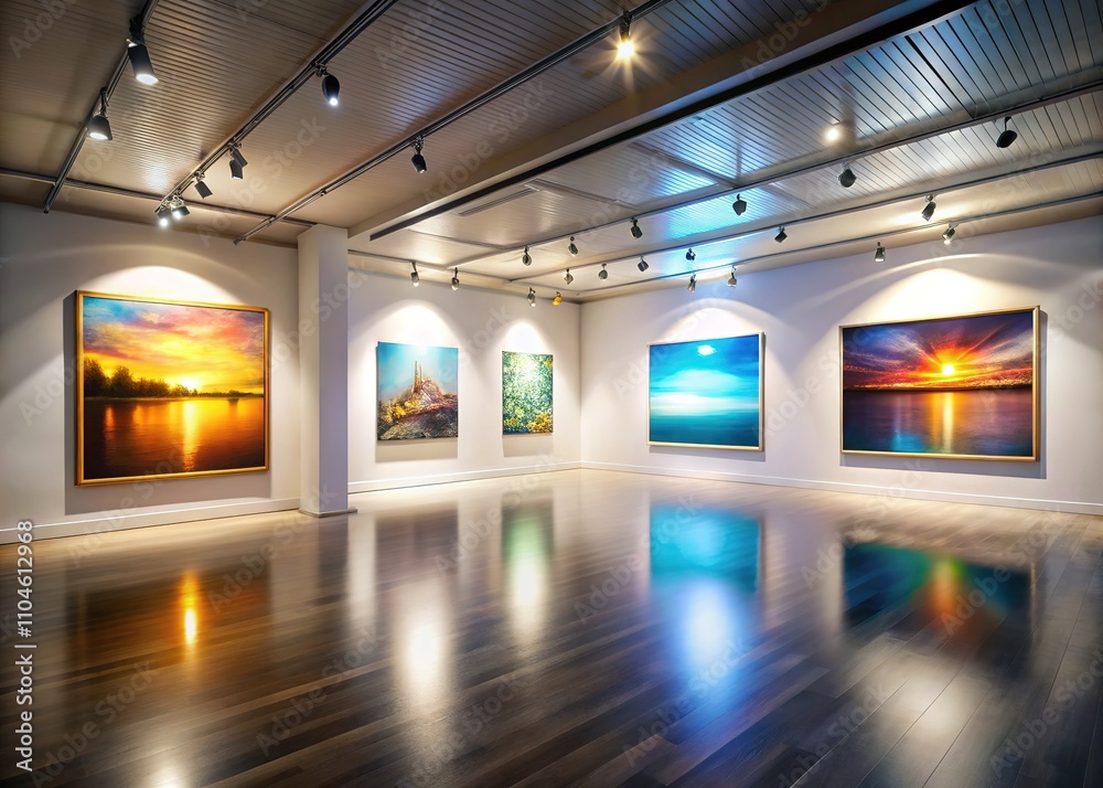 Obraz premium Empty Frame Spotlight Gallery