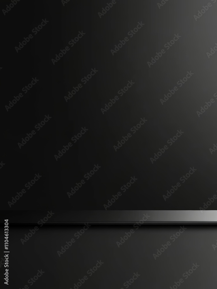 Minimalist Black Gradient Background with Gray Strip for Product Display Space Showcase Template Minimalist Black Gradient Background with Gray Strip for Product Display Space Showcase Template