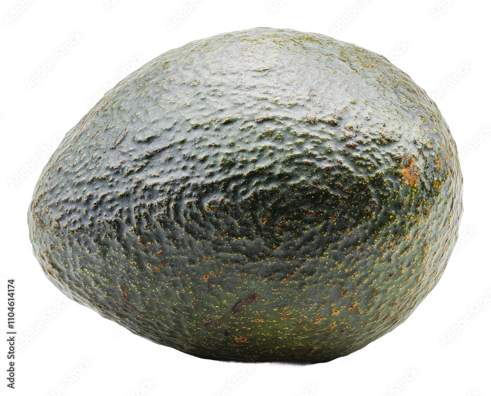 Avocado showing a textured green surface in detail, cut out - stock png. Avocado showing a textured green surface in detail, cut out - stock png.