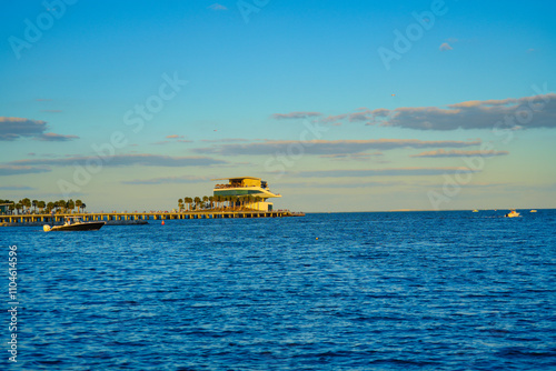 St petersburg, Florida, USA - 10 26 2024: The landscape of St petersburg downtown, harbor and pier