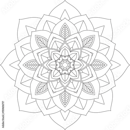 Easy Mandala coloring book simple and basic for beginners, seniors and children. Set of Mehndi flower pattern for Henna drawing and tattoo. Decoration in ethnic oriental, Indian style.	
