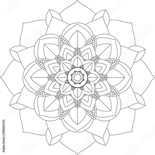 Easy Mandala coloring book simple and basic for beginners, seniors and children. Set of Mehndi flower pattern for Henna drawing and tattoo. Decoration in ethnic oriental, Indian style.	
