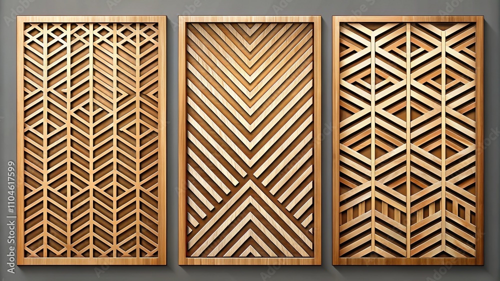 Laser Cut Panel Set - Geometric Abstract Design Laser Cut Panel Set - Geometric Abstract Design