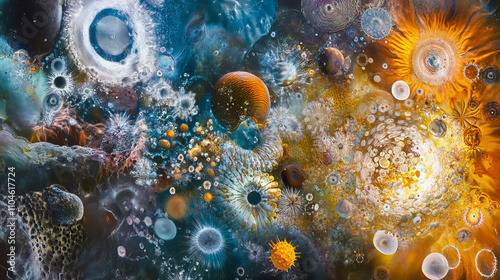 Surreal Microscopic Cosmos: Magnetotactic Bacteria Art photo