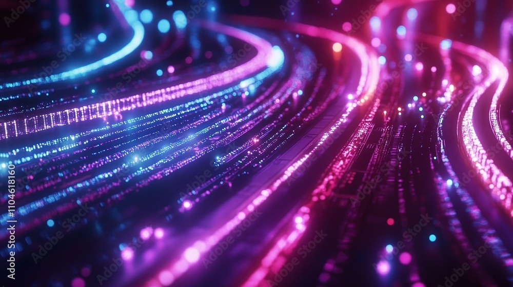 Colorful Light Trails in Abstract Digital Background Design Colorful Light Trails in Abstract Digital Background Design