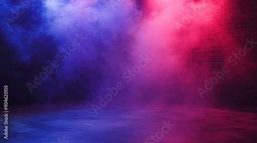 Colorful Smoke Clouds in Red and Blue Background for Atmosphere